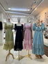 Summer Puff Sleeves Square Neck Side Slit Maxi Dress